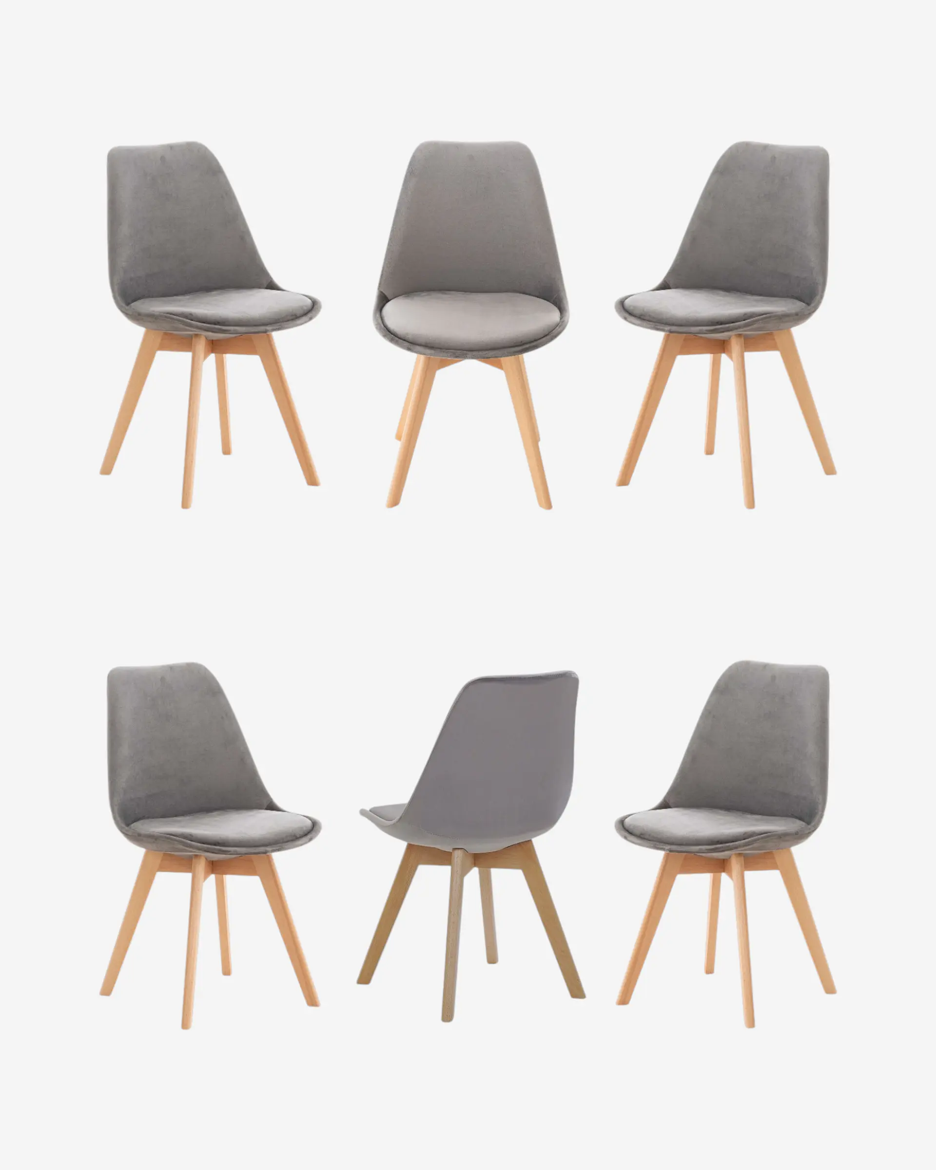 Pack 6 Silla Tulip Velvet 2