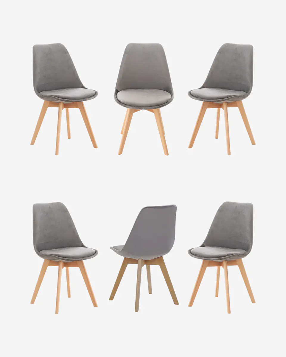 Pack 6 Silla Tulip Velvet 2