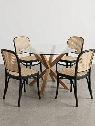 Comedor Redondo Vidrio 4 o 6 Sillas Lombardia – Mesa Madrid