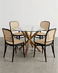 Comedor Redondo Vidrio Madrid con Sillas Lombardia  - Miniatura 1
