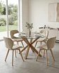 Comedor Redondo Vidrio Madrid con Sillas Radar Velvet - Miniatura 1
