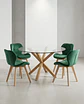 Comedor Redondo Vidrio Madrid con Sillas Radar Velvet - Miniatura 4