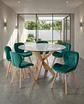 Comedor Redondo Vidrio Madrid con Sillas Radar Velvet - Miniatura 5
