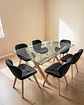 Comedor Rectangular Vidrio Elite con Sillas Radar Velvet  - Miniatura 6