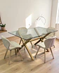 Comedor Rectangular Vidrio Elite con Sillas Radar Velvet  - Miniatura 2