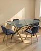 Comedor Rectangular Vidrio Elite con Sillas Radar Velvet  - Miniatura 4