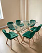Comedor Rectangular Vidrio Elite con Sillas Radar Velvet  - Miniatura 9