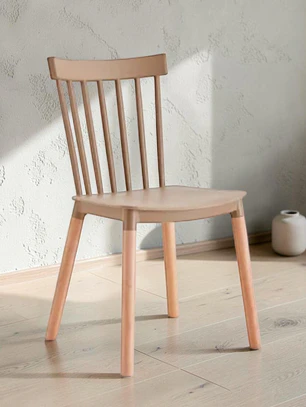 Silla Windsor Polipropileno con Patas de Madera