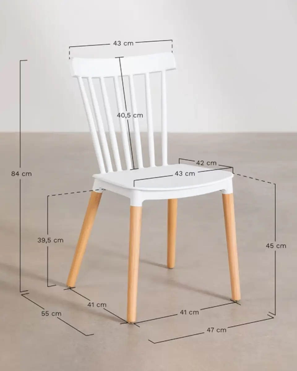 Silla Windsor Polipropileno con Patas de Madera 7