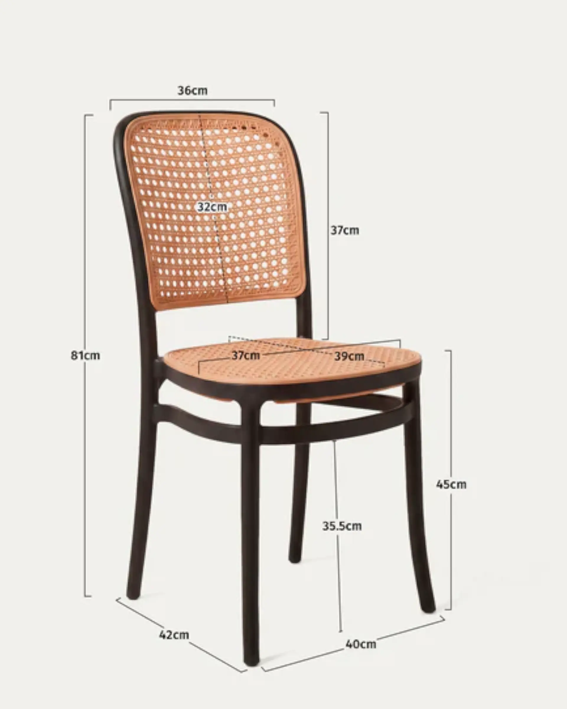 Silla Lombardía Ratán Negra | Diseño Minimalista 5