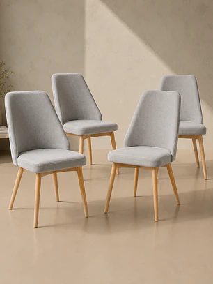  Pack 4 Sillas Comedor Lena Lino