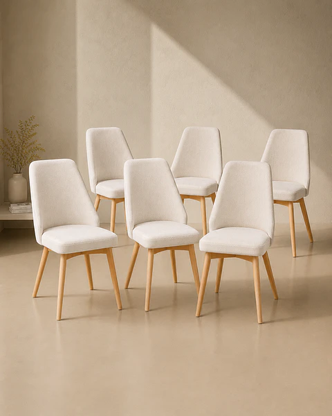  Pack 6 Sillas Comedor Lena Lino