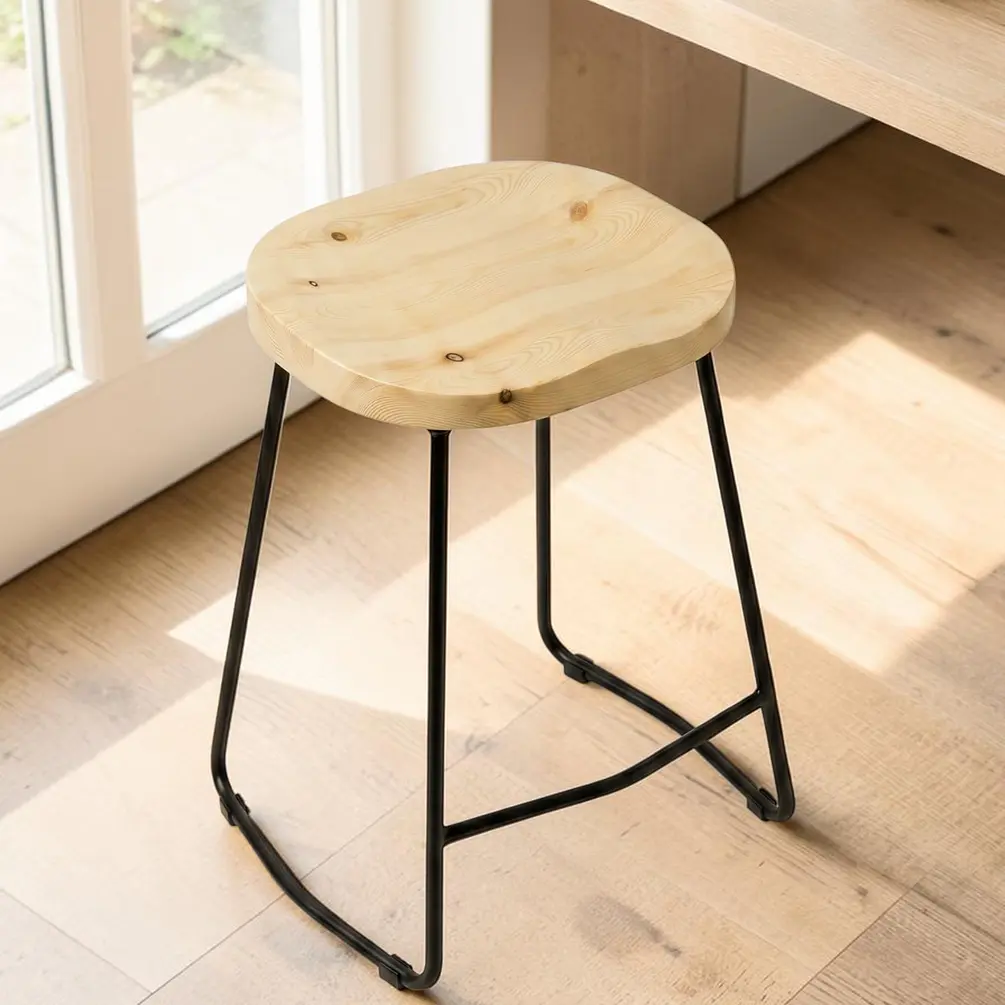 Taburete Nara para Barra y Cocina Madera-Metal 1