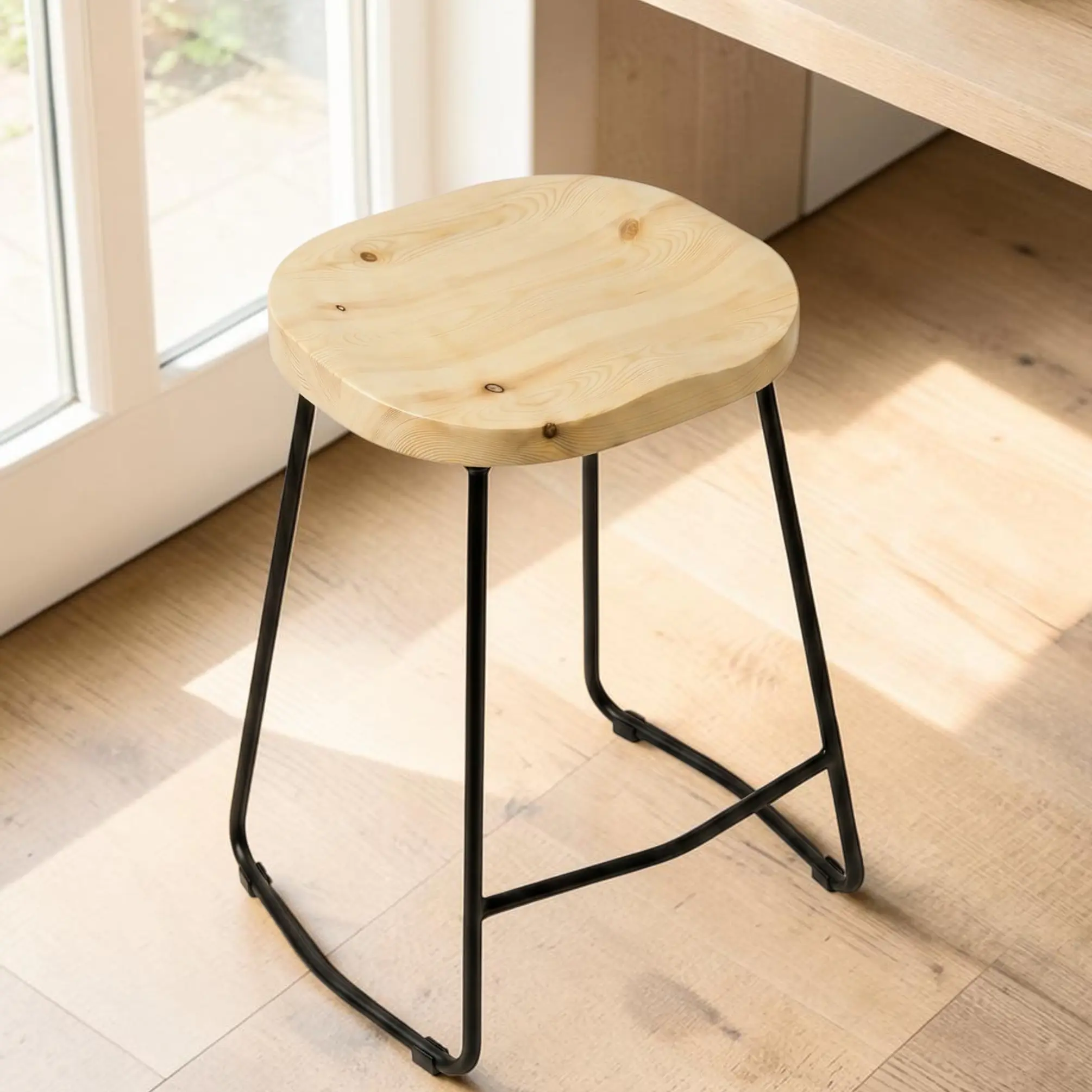 Taburete Nara para Barra y Cocina Madera-Metal 1