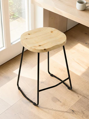 Taburete Nara para Barra y Cocina Madera-Metal