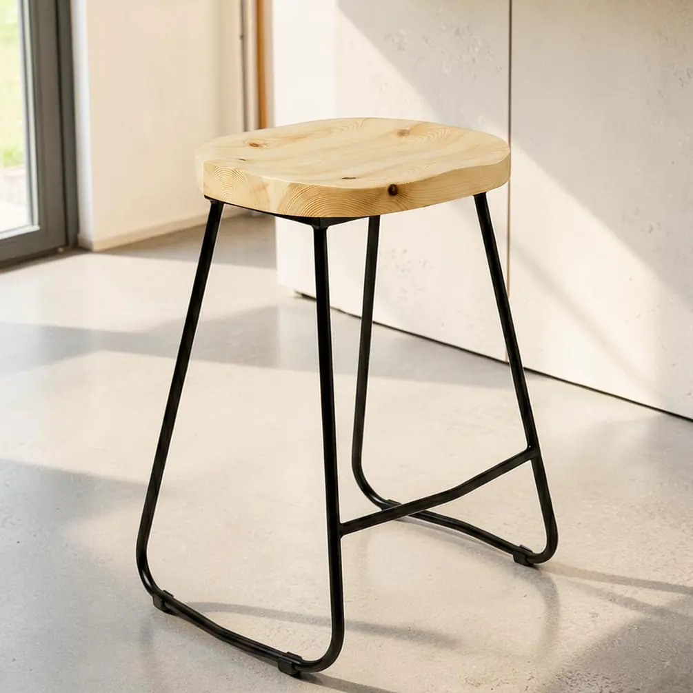 Taburete Nara para Barra y Cocina Madera-Metal 3
