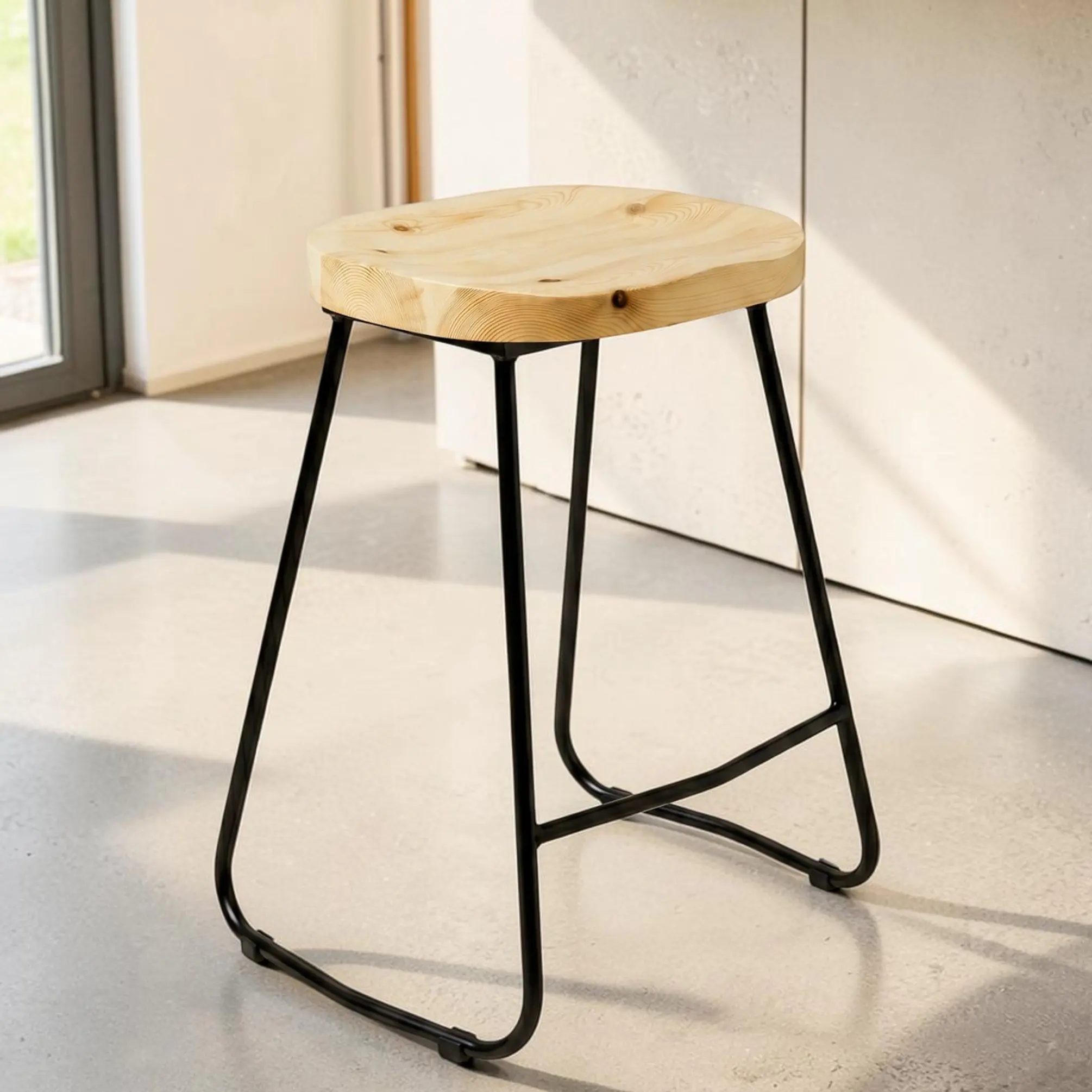Taburete Nara para Barra y Cocina Madera-Metal 3