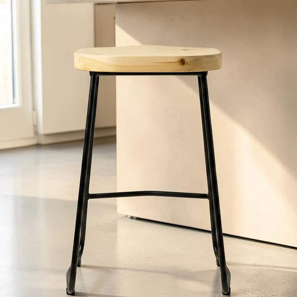 Taburete Nara para Barra y Cocina Madera-Metal 2