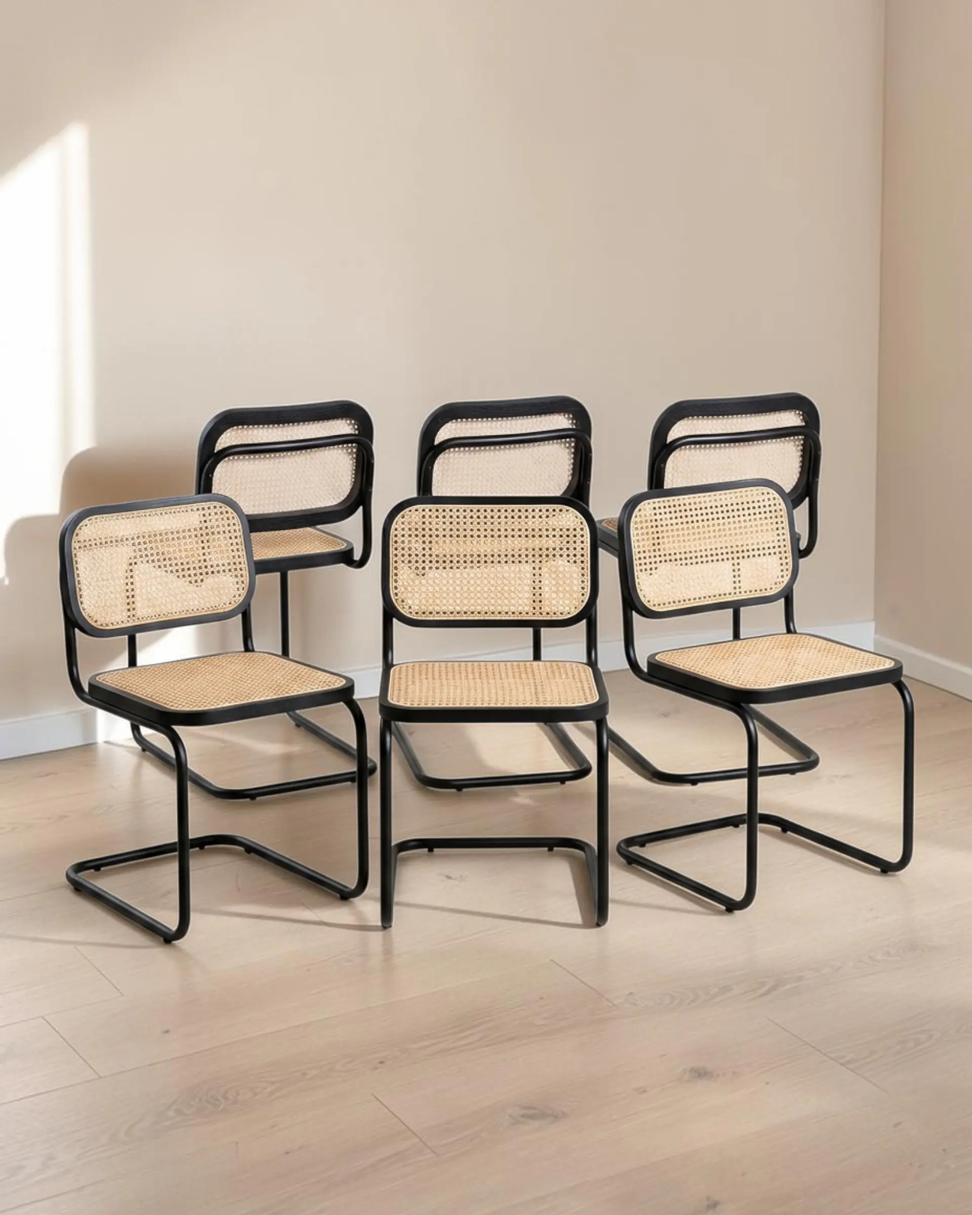 Pack 6 Sillas Breuer Madera y Ratan 3