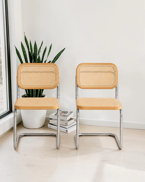 Pack 2 Sillas Breuer Madera y Ratan