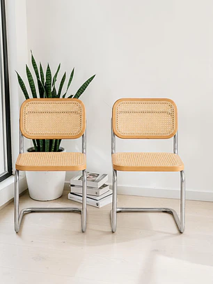 Pack 2 Sillas Breuer Madera y Ratan