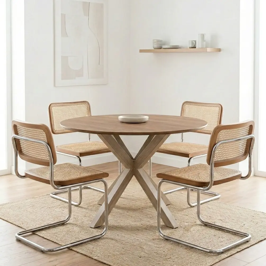 Comedor Redondo Madrid con Sillas Breuer Ratán 2