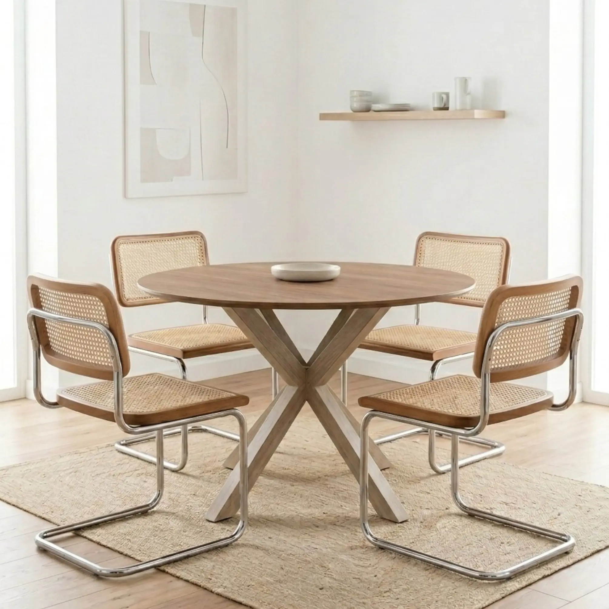 Comedor Redondo Madrid con Sillas Breuer Ratán 2