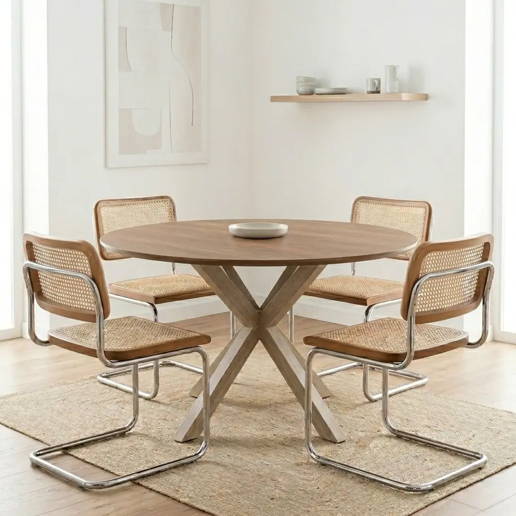 Comedor Redondo Madrid con Sillas Breuer Ratán 8