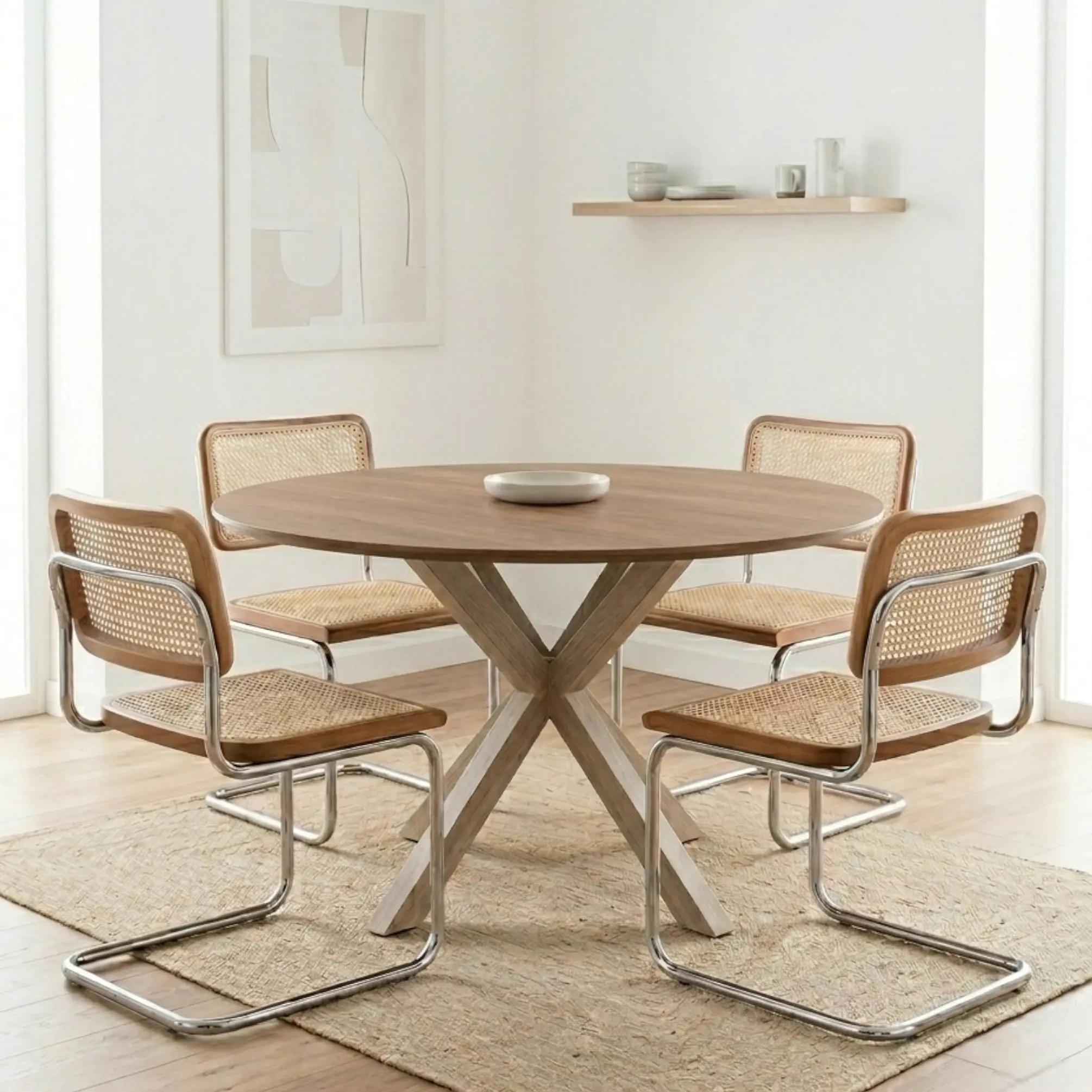 Comedor Redondo Madrid con Sillas Breuer Ratán 8