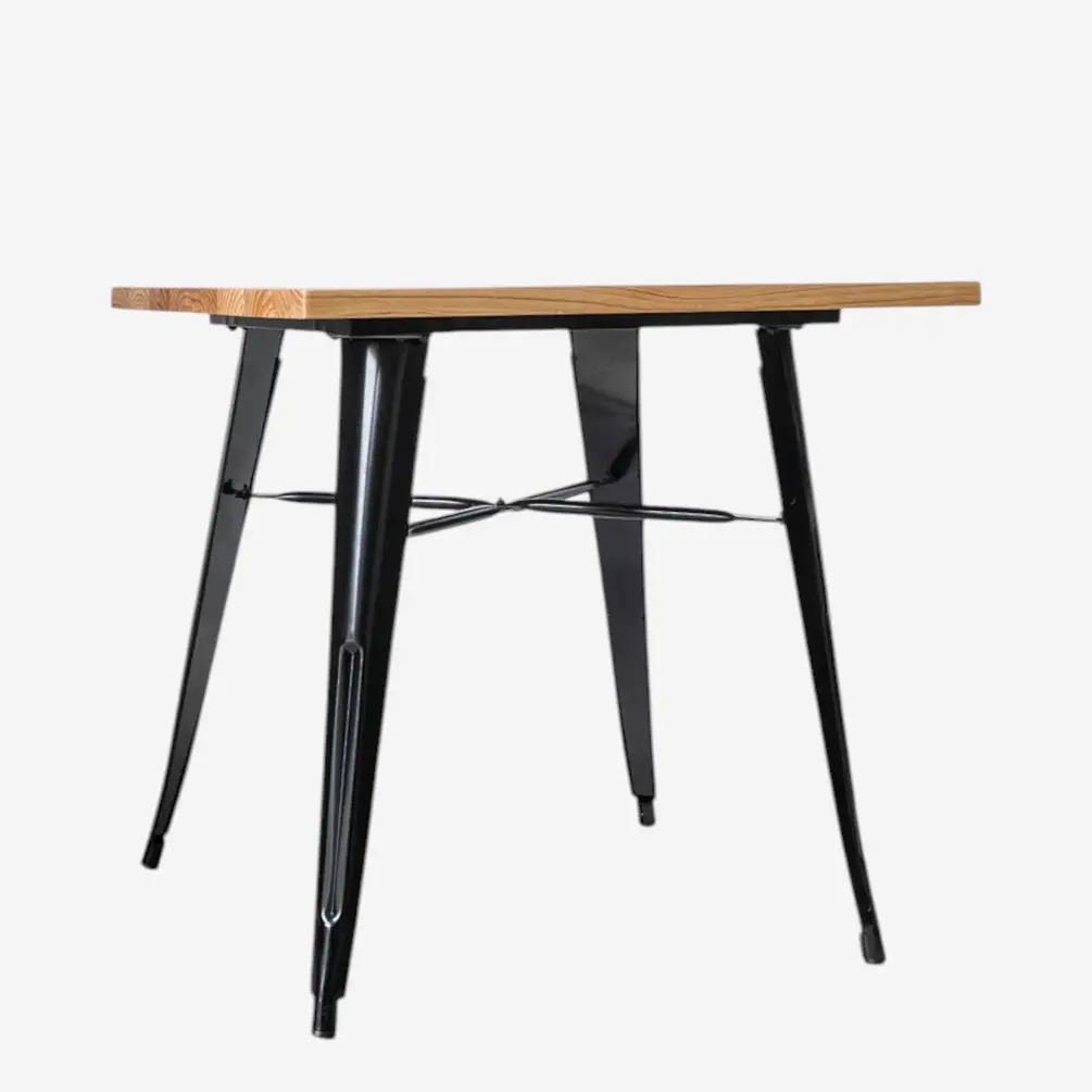 Comedor Cuadrado Tolix Madera con Sillas Tolix 6