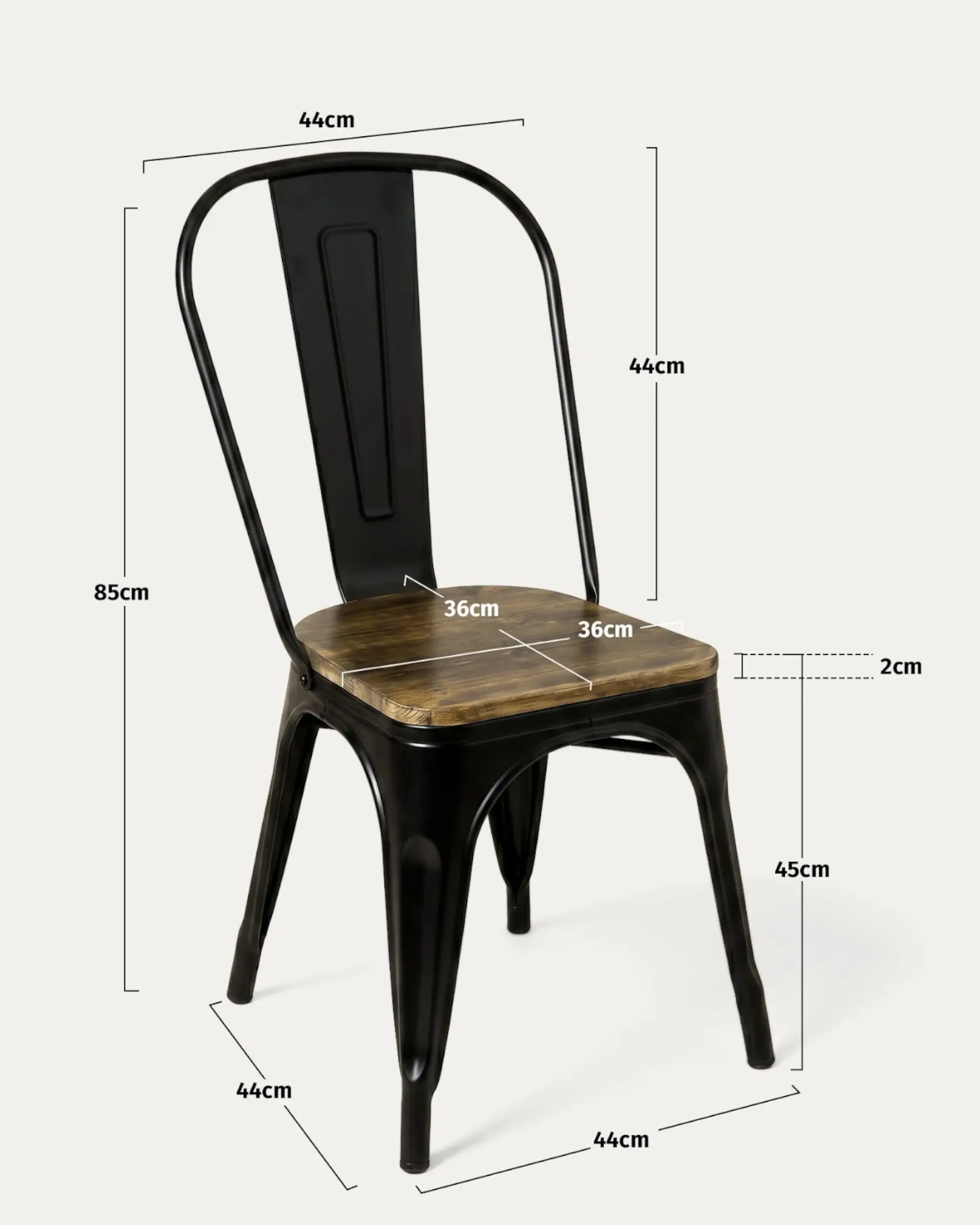 Comedor Cuadrado Tolix Madera con Sillas Tolix 11