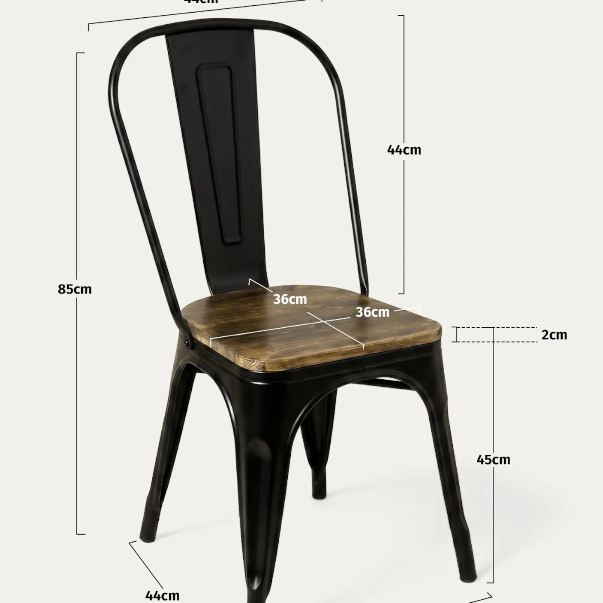 Comedor Cuadrado Tolix Madera con Sillas Tolix 11