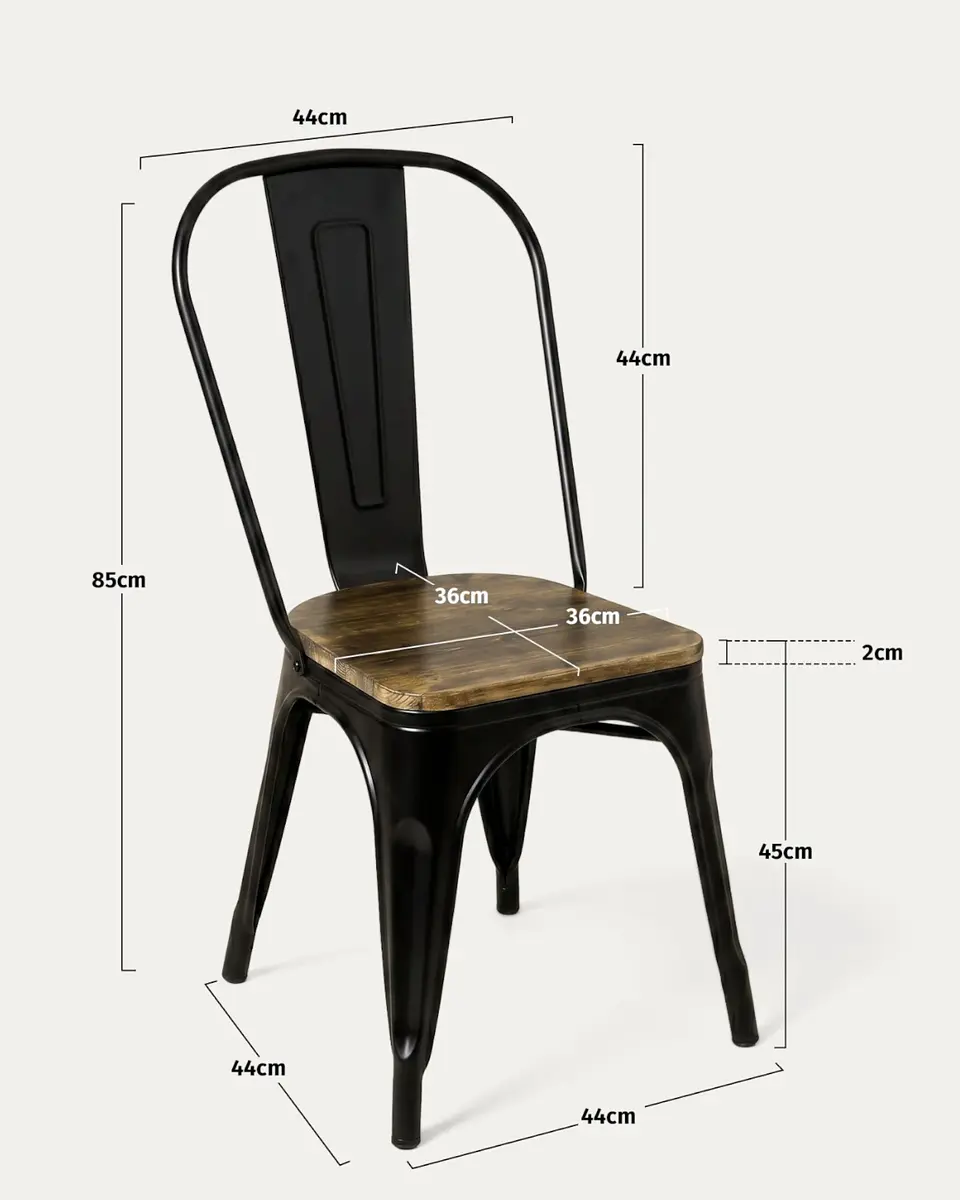 Comedor Cuadrado Tolix Madera con Sillas Tolix 11