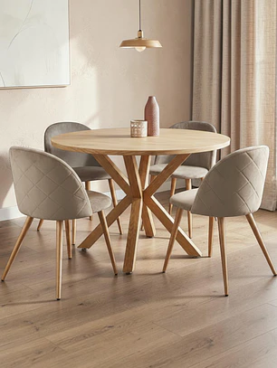 Comedor Redondo Madrid Madera con Sillas Luxury Wood