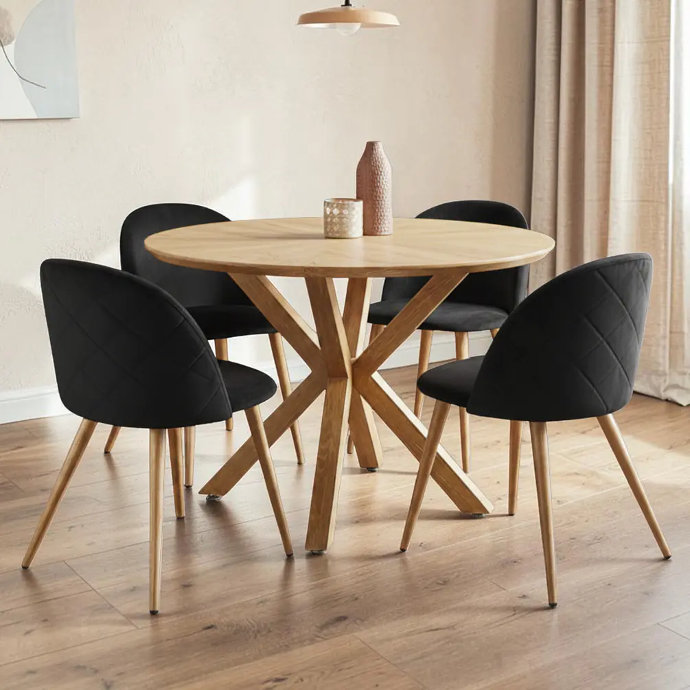 Comedor Redondo Madrid Madera con Sillas Luxury Wood 3