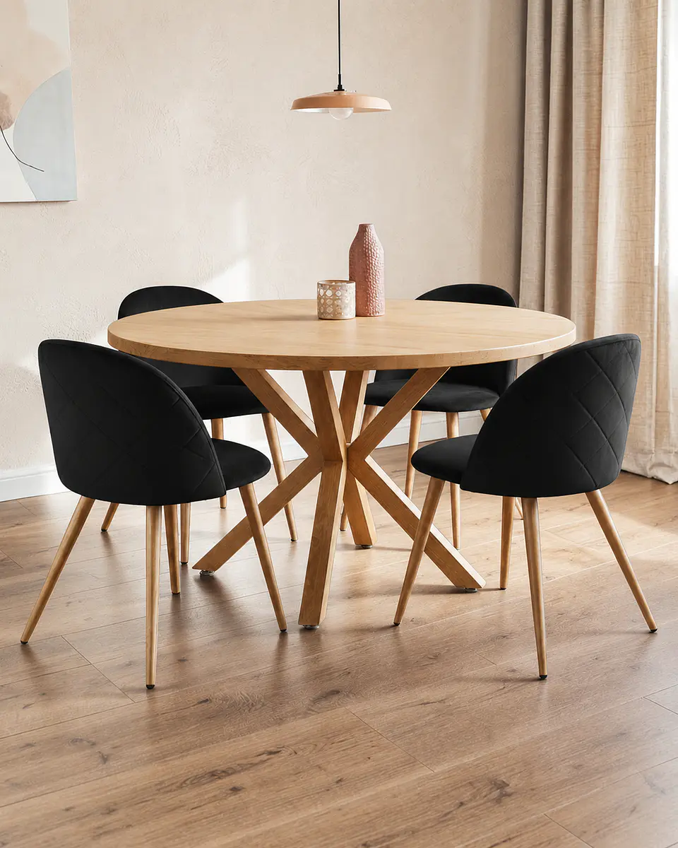 Comedor Redondo Madrid Madera con Sillas Luxury Wood 8
