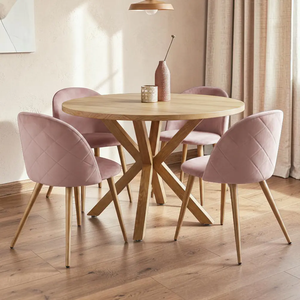 Comedor Redondo Madrid Madera con Sillas Luxury Wood 5
