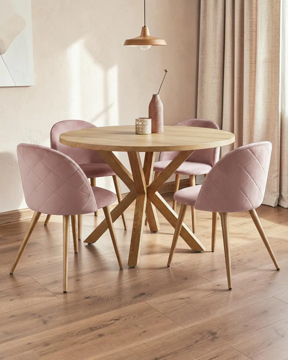 Comedor Redondo Madrid Madera con Sillas Luxury Wood 5