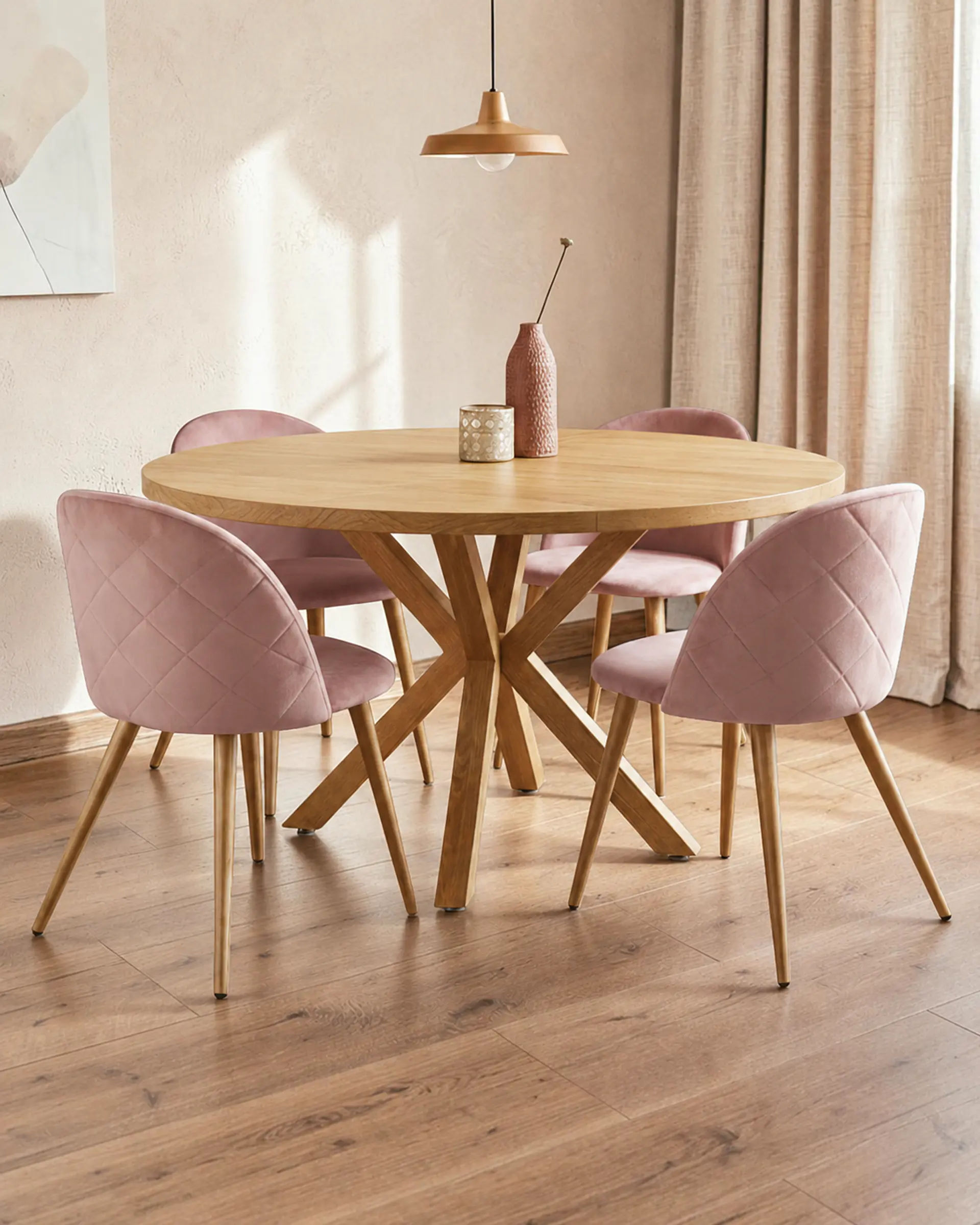 Comedor Redondo Madrid Madera con Sillas Luxury Wood 9