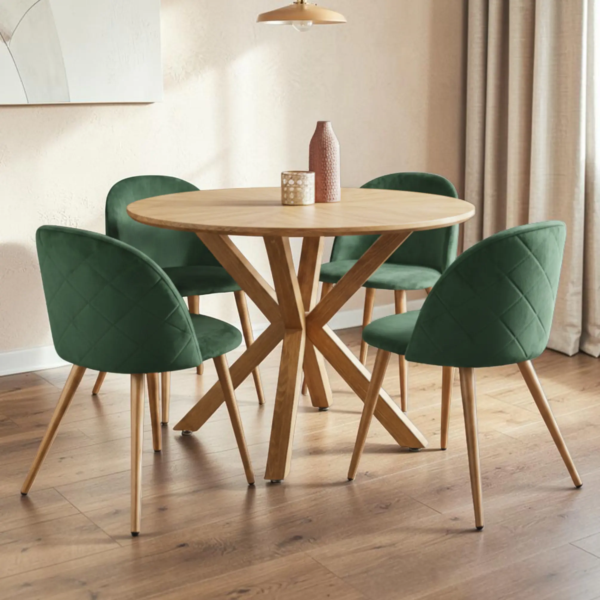 Comedor Redondo Madrid Madera con Sillas Luxury Wood 4