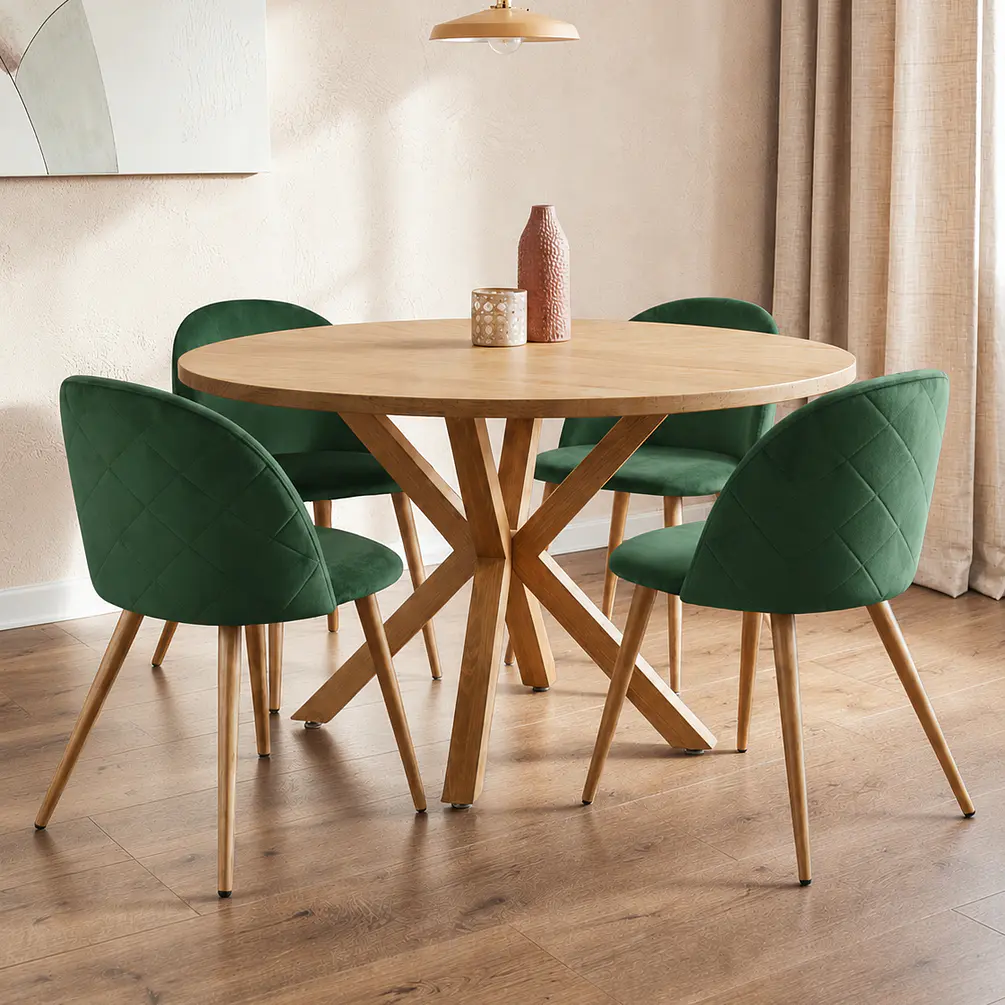 Comedor Redondo Madrid Madera con Sillas Luxury Wood 10
