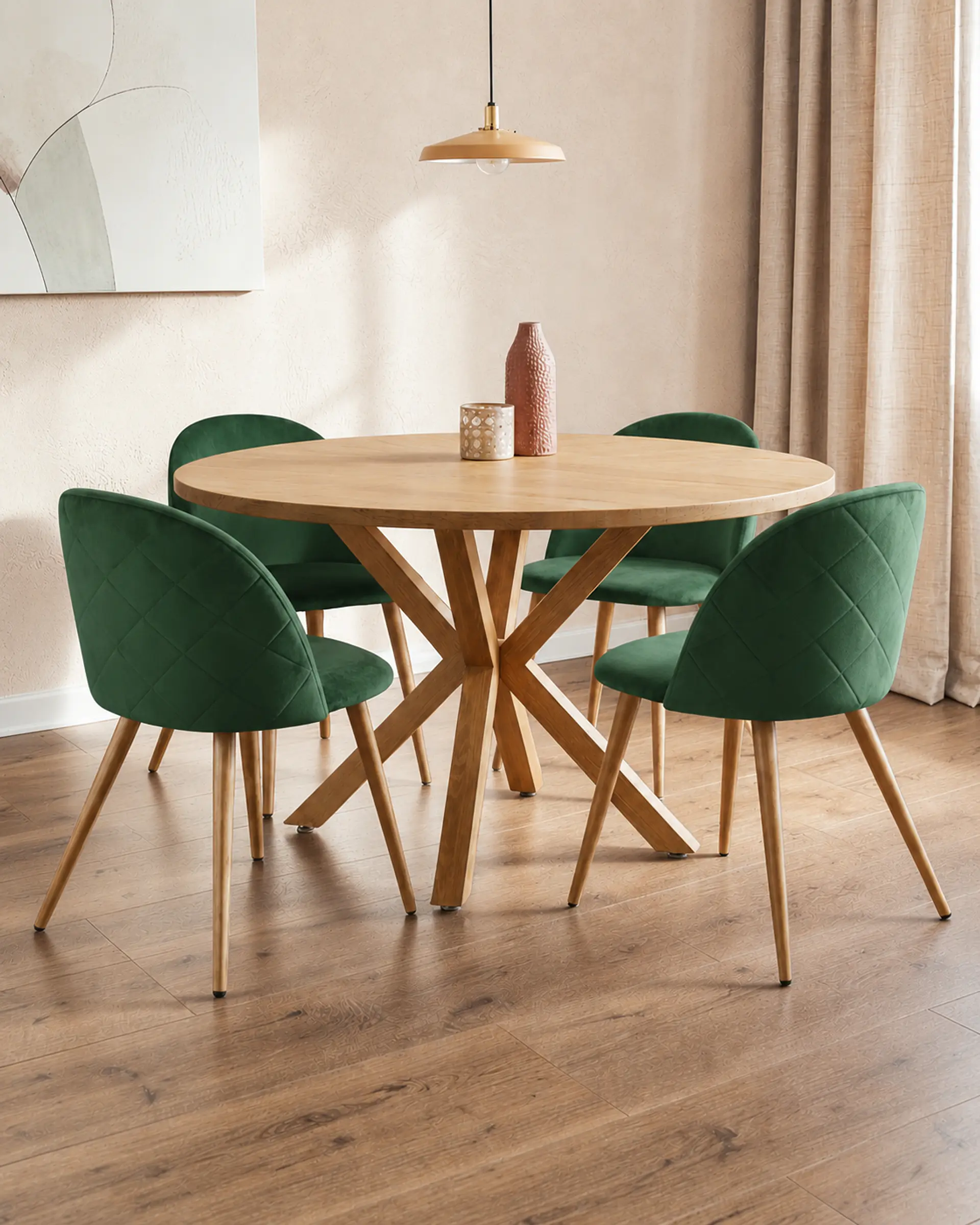 Comedor Redondo Madrid Madera con Sillas Luxury Wood 10