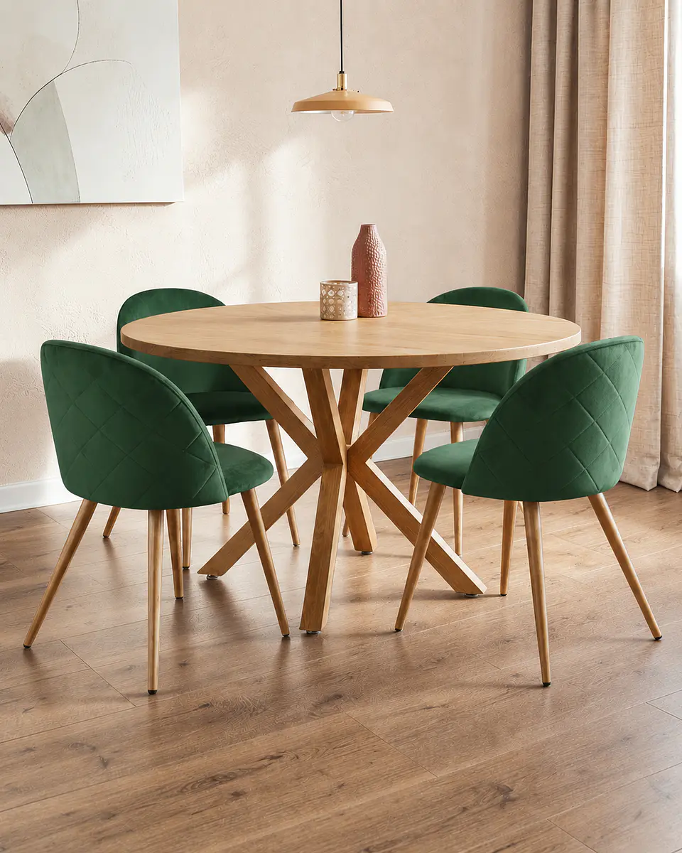 Comedor Redondo Madrid Madera con Sillas Luxury Wood 10