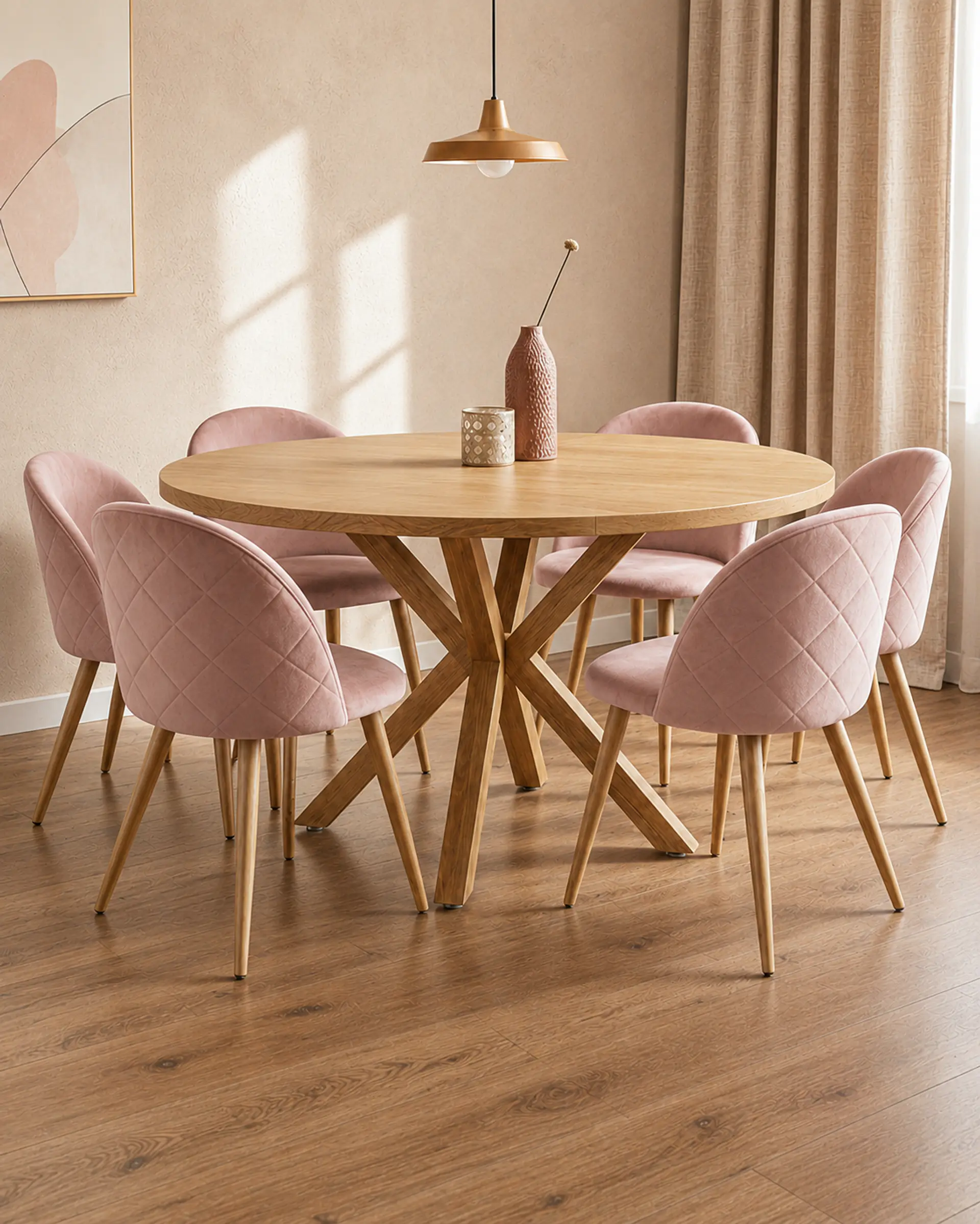 Comedor Redondo Madrid Madera con Sillas Luxury Wood 13