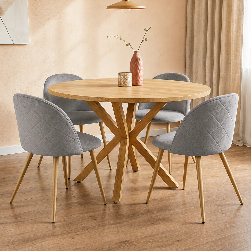 Comedor Redondo Madrid Madera con Sillas Luxury Wood 2