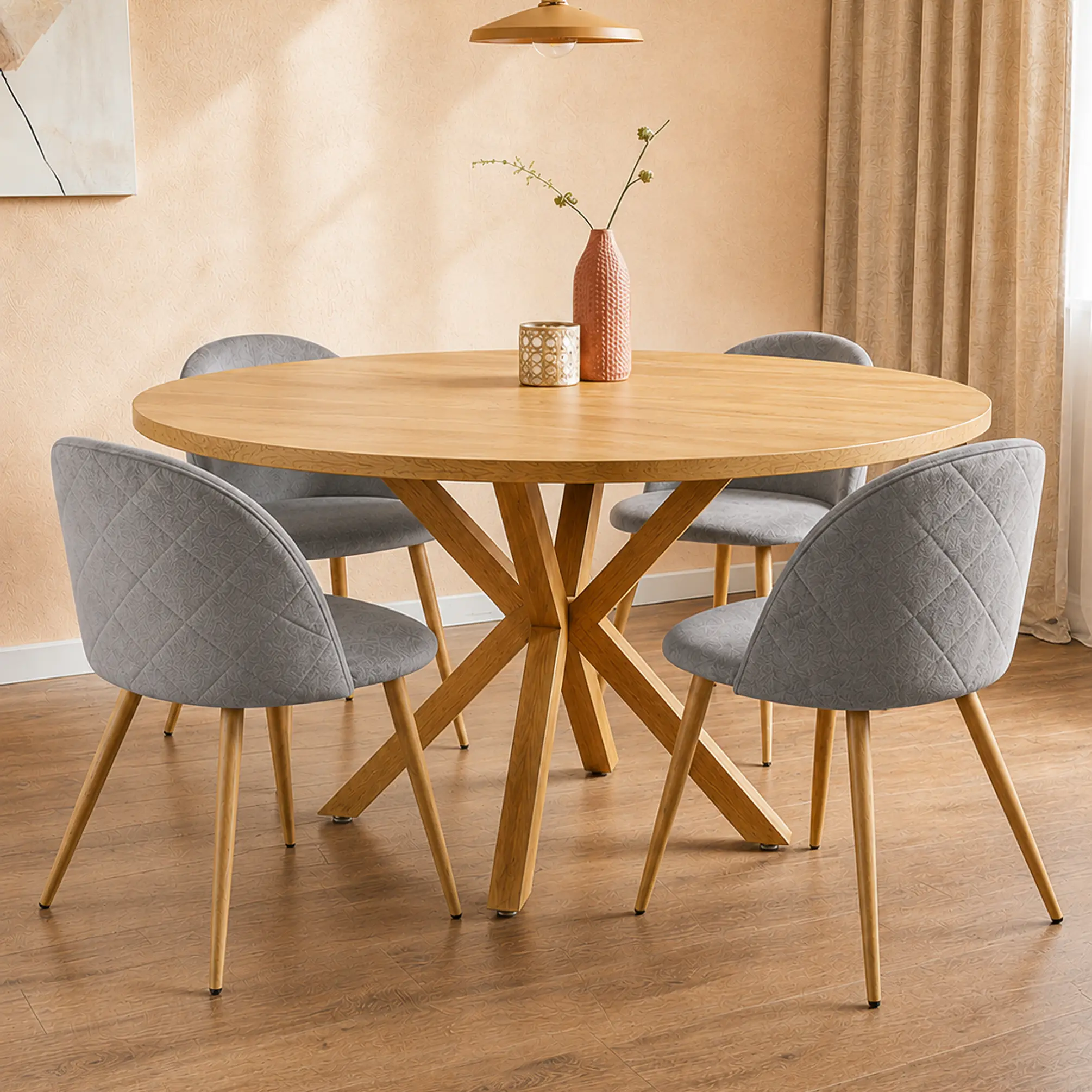 Comedor Redondo Madrid Madera con Sillas Luxury Wood 7
