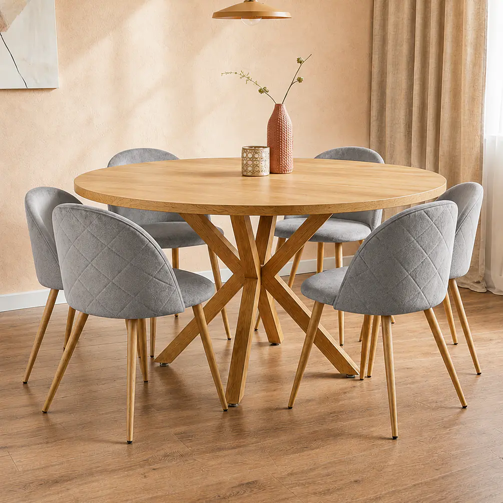 Comedor Redondo Madrid Madera con Sillas Luxury Wood 15