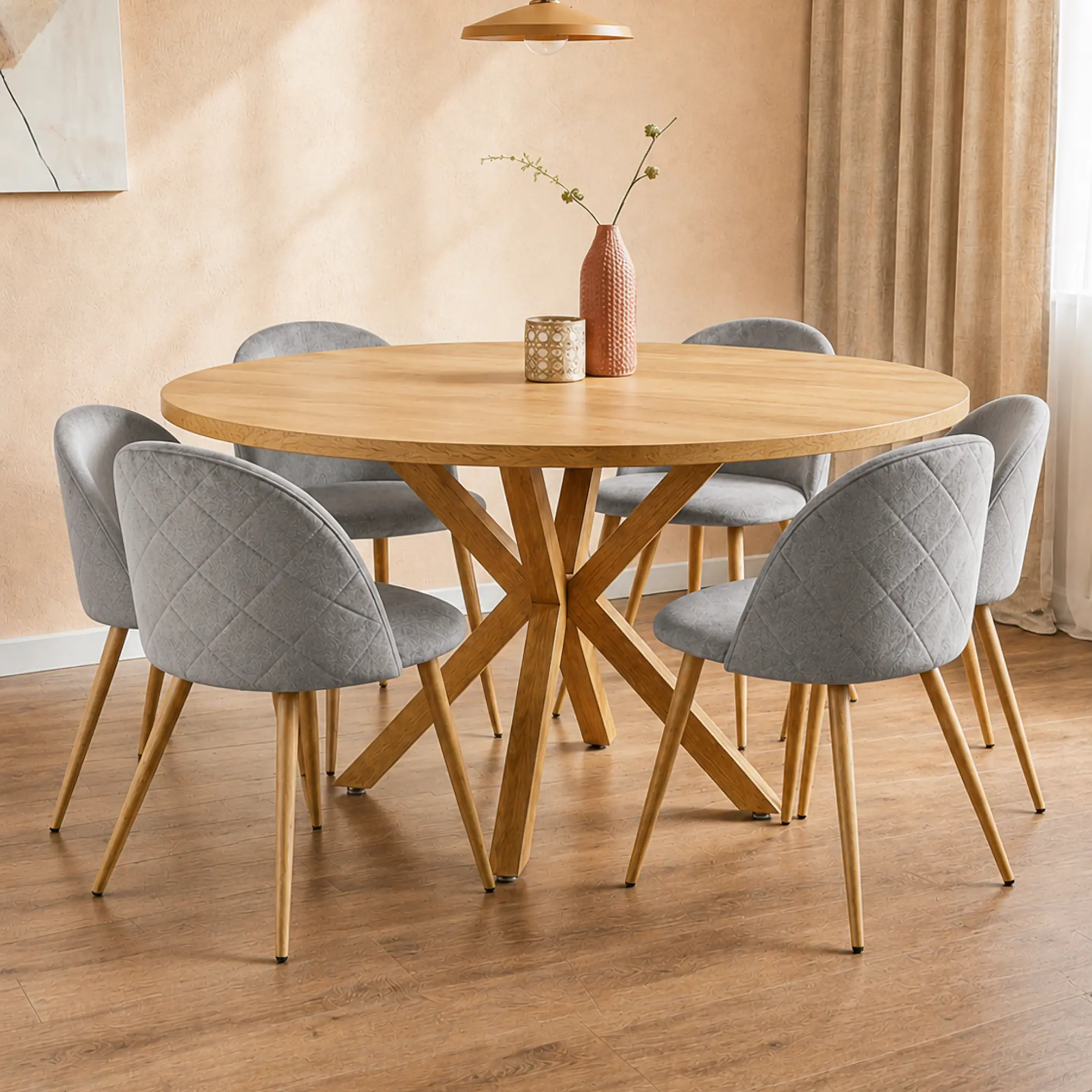 Comedor Redondo Madrid Madera con Sillas Luxury Wood 15