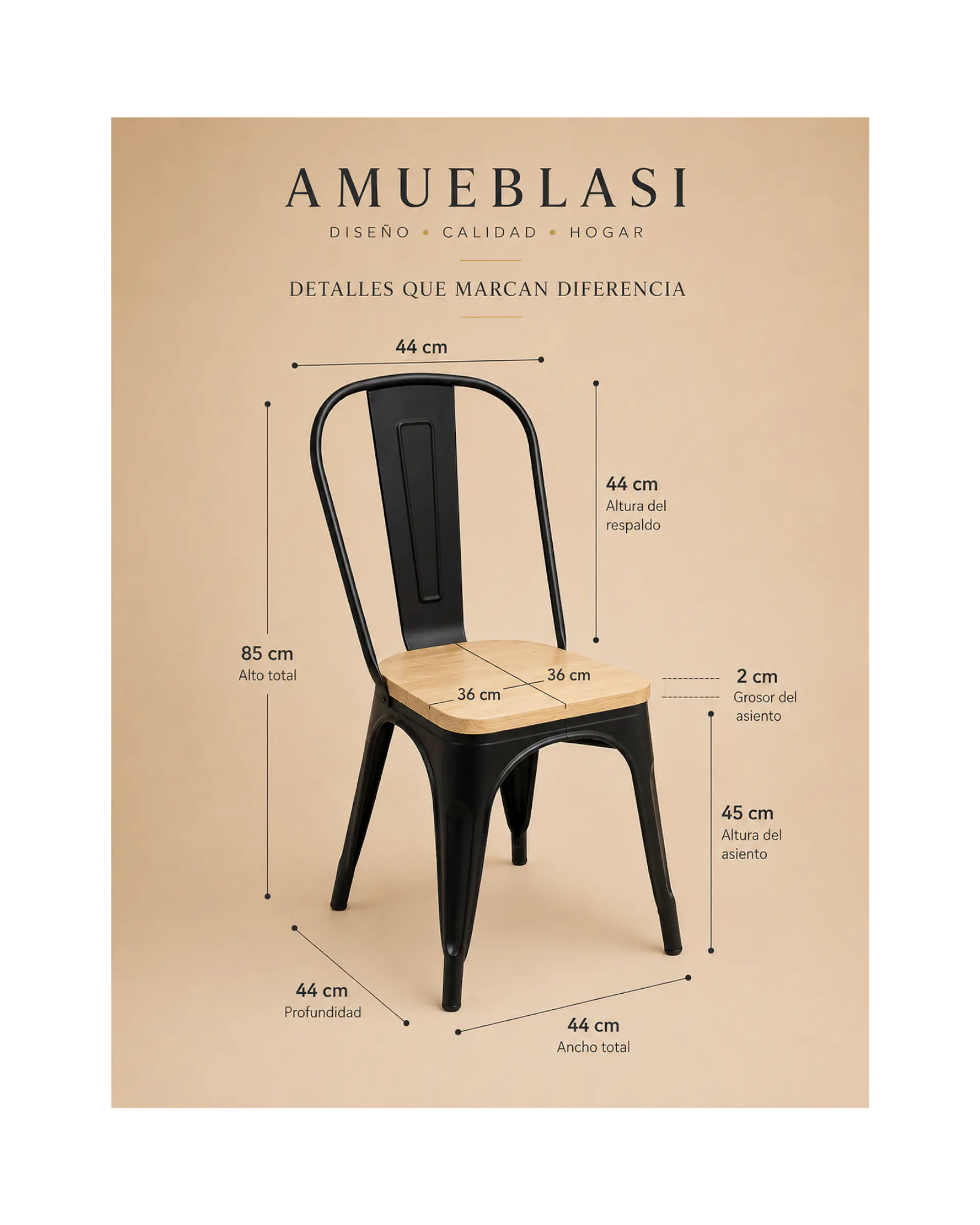 Comedor Redondo Tulip Nordico con Sillas Tolix negras 8
