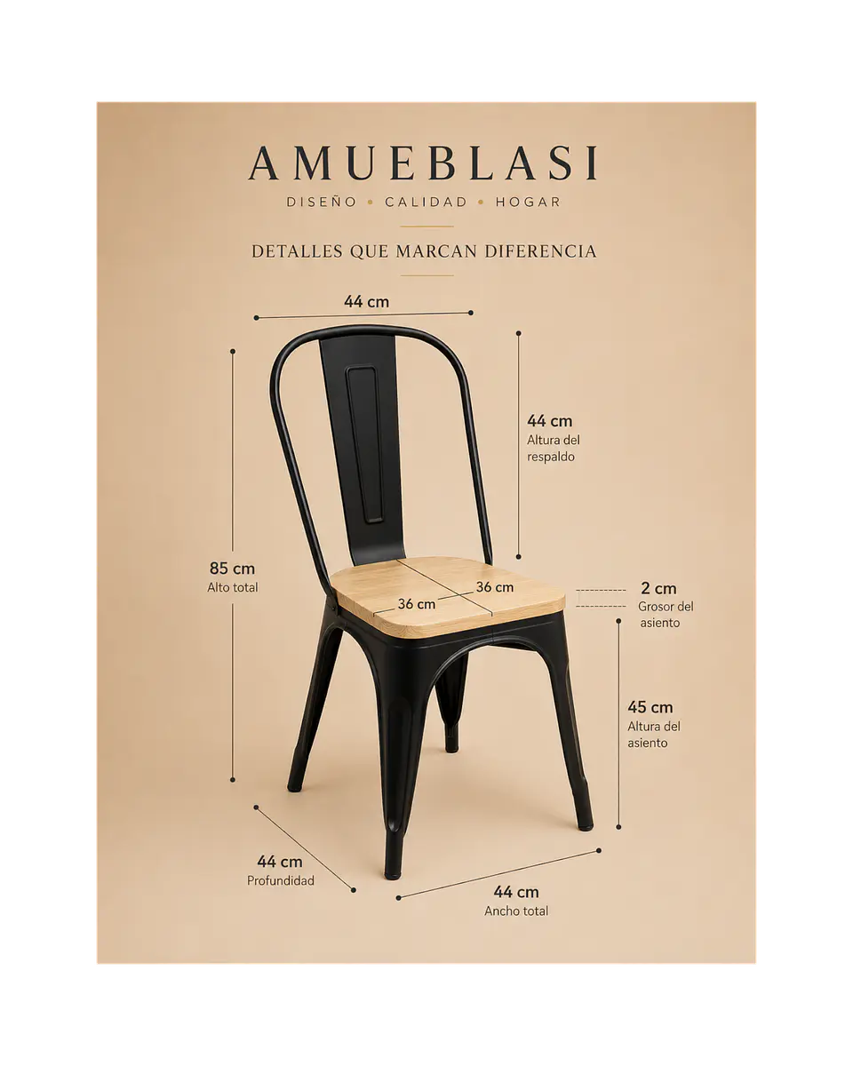 Comedor Redondo Tulip Nordico con Sillas Tolix negras 8
